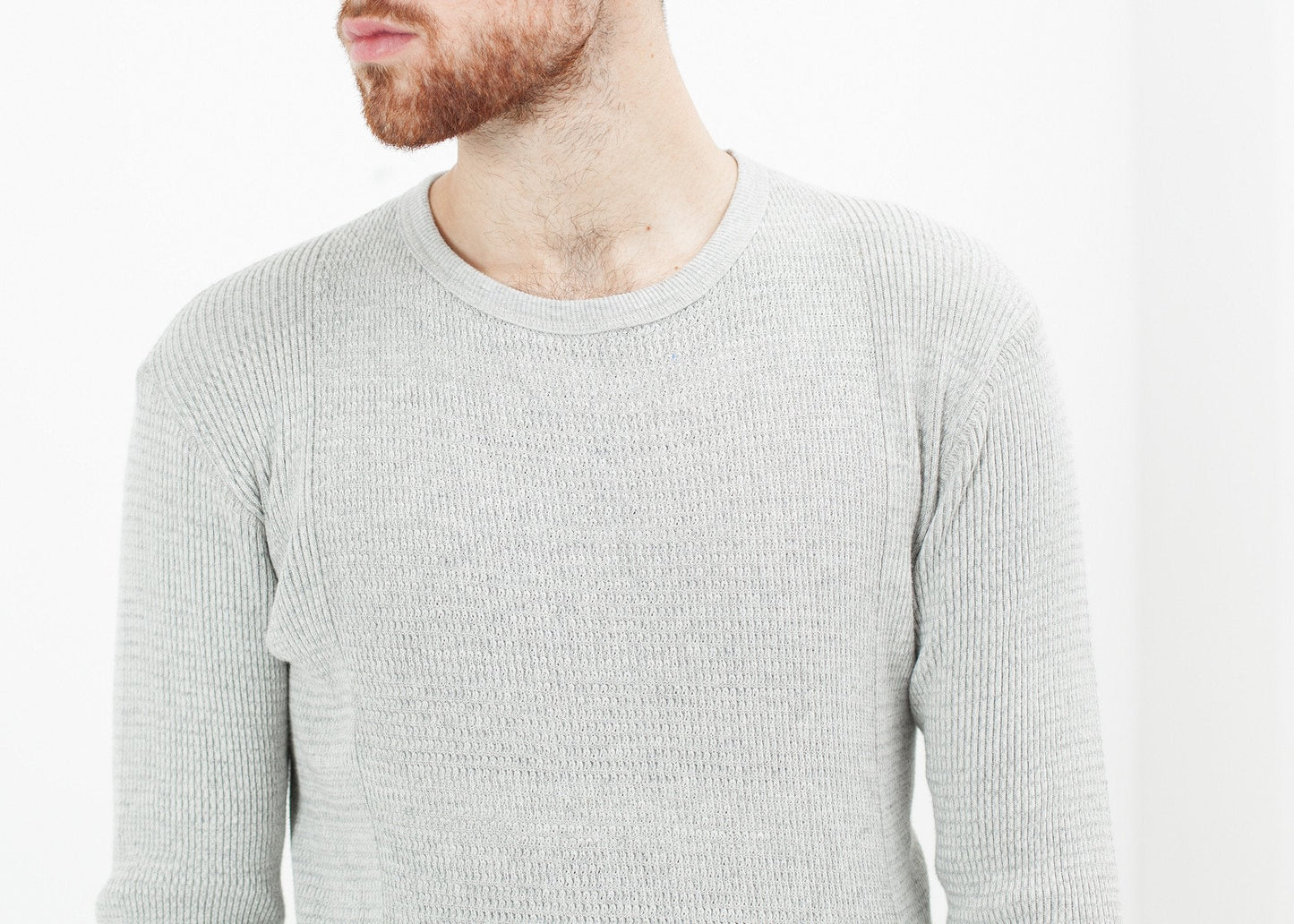 T-shirt à manches longues en tricot gaufré
