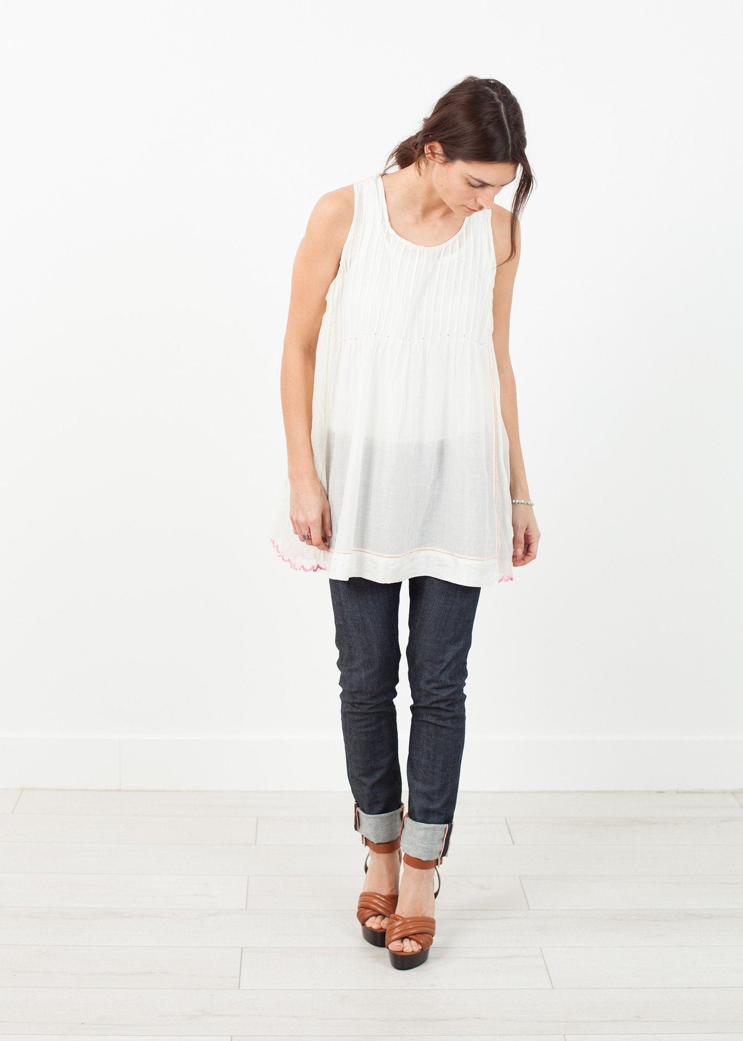 Débardeur Babydoll en Blanc