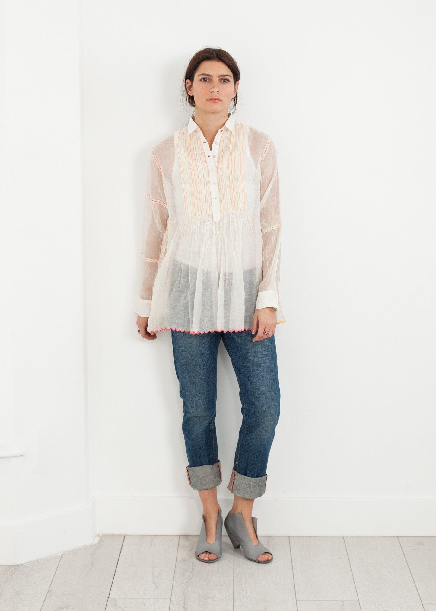 Sheer Rainbow Blouse in White (!)