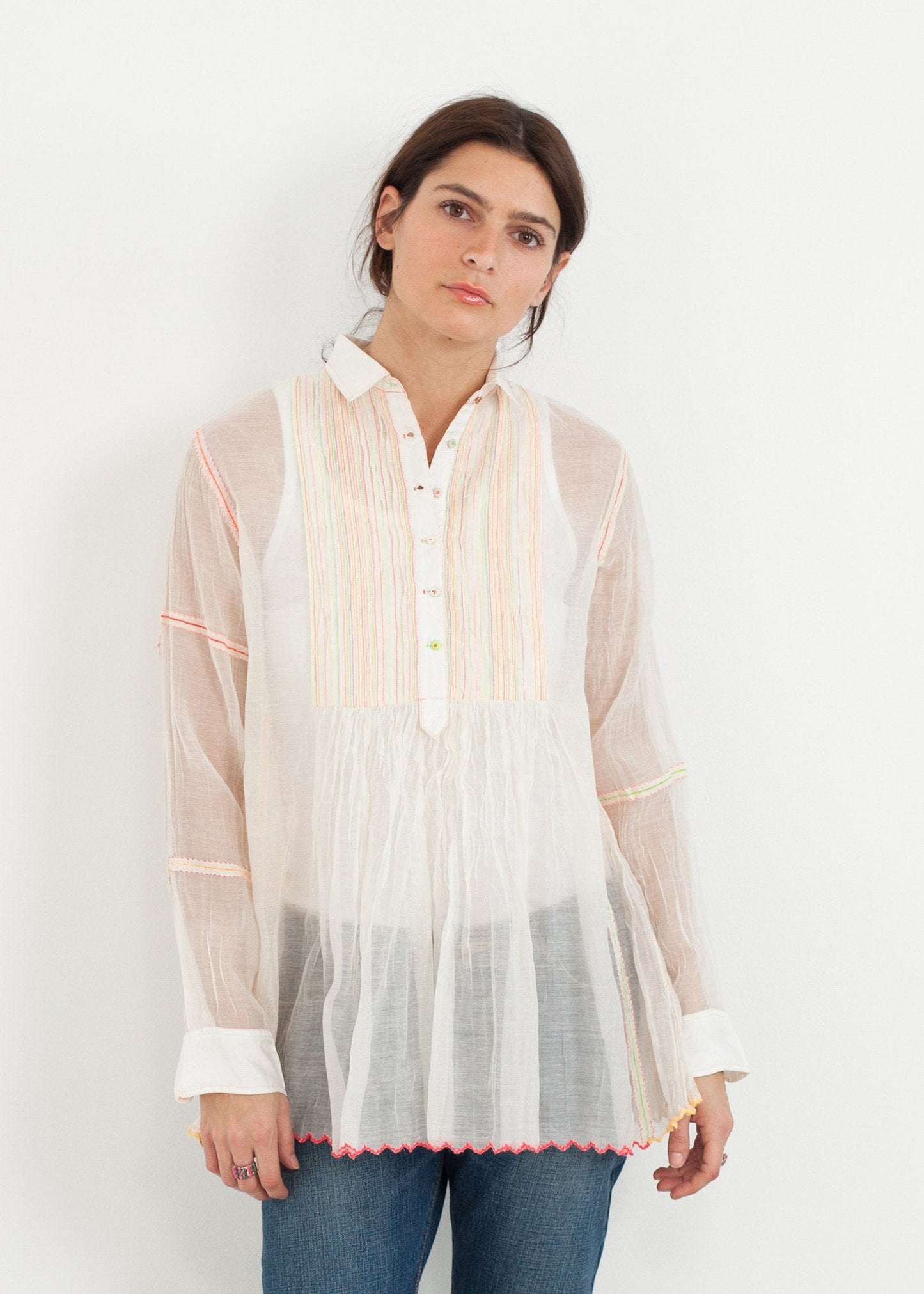 Sheer Rainbow Blouse in White (!)
