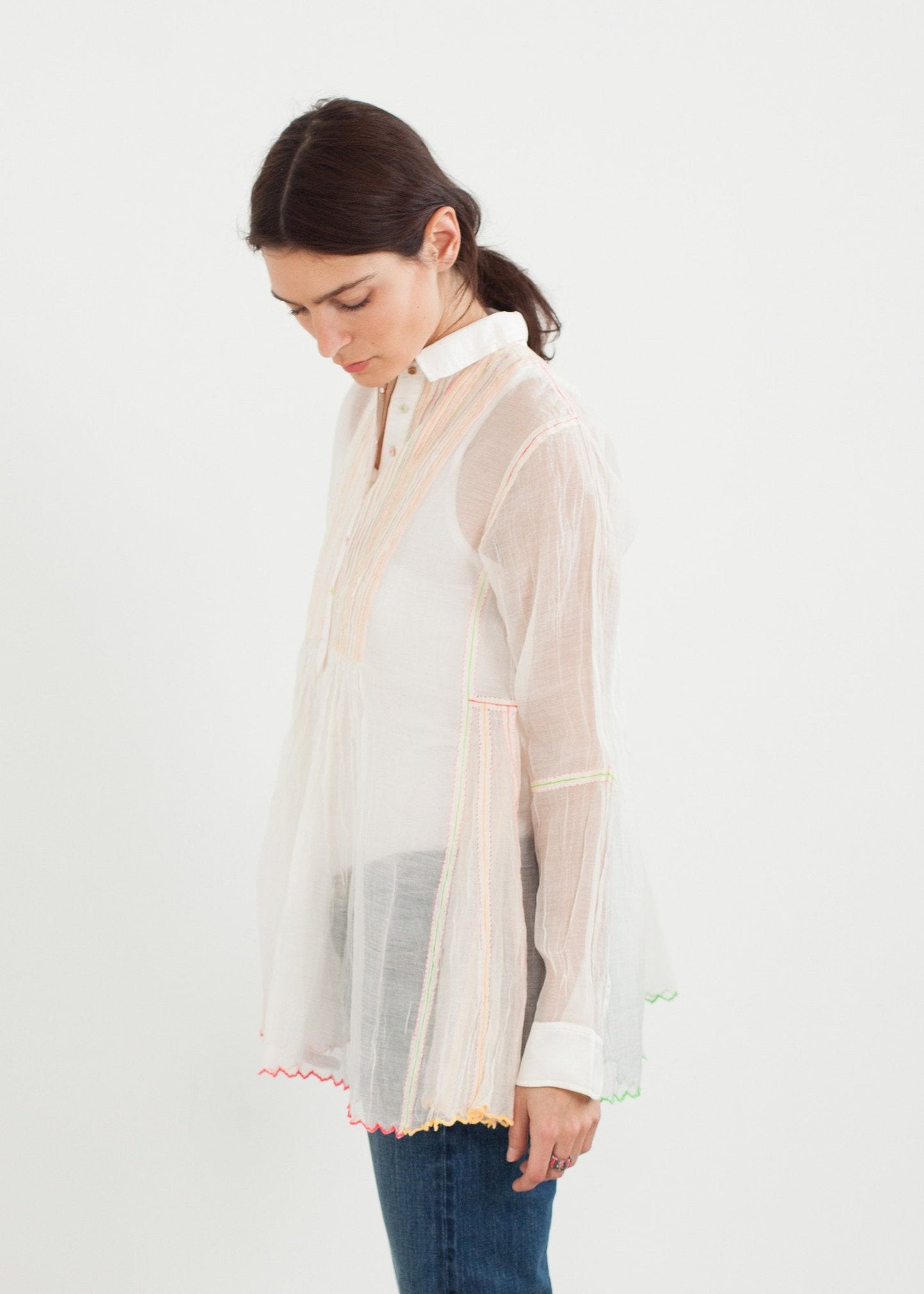Sheer Rainbow Blouse in White (!)