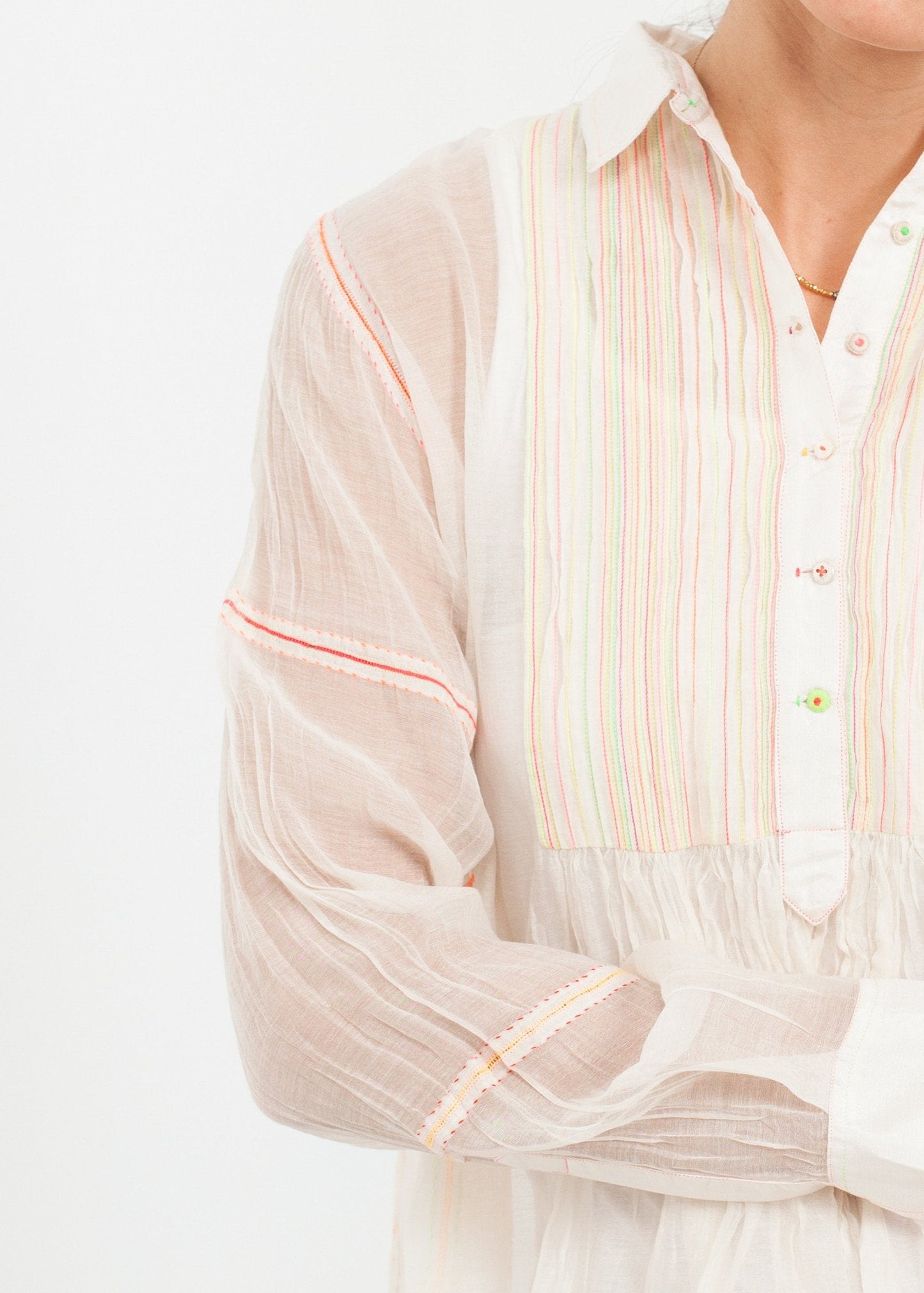 Sheer Rainbow Blouse in White (!)