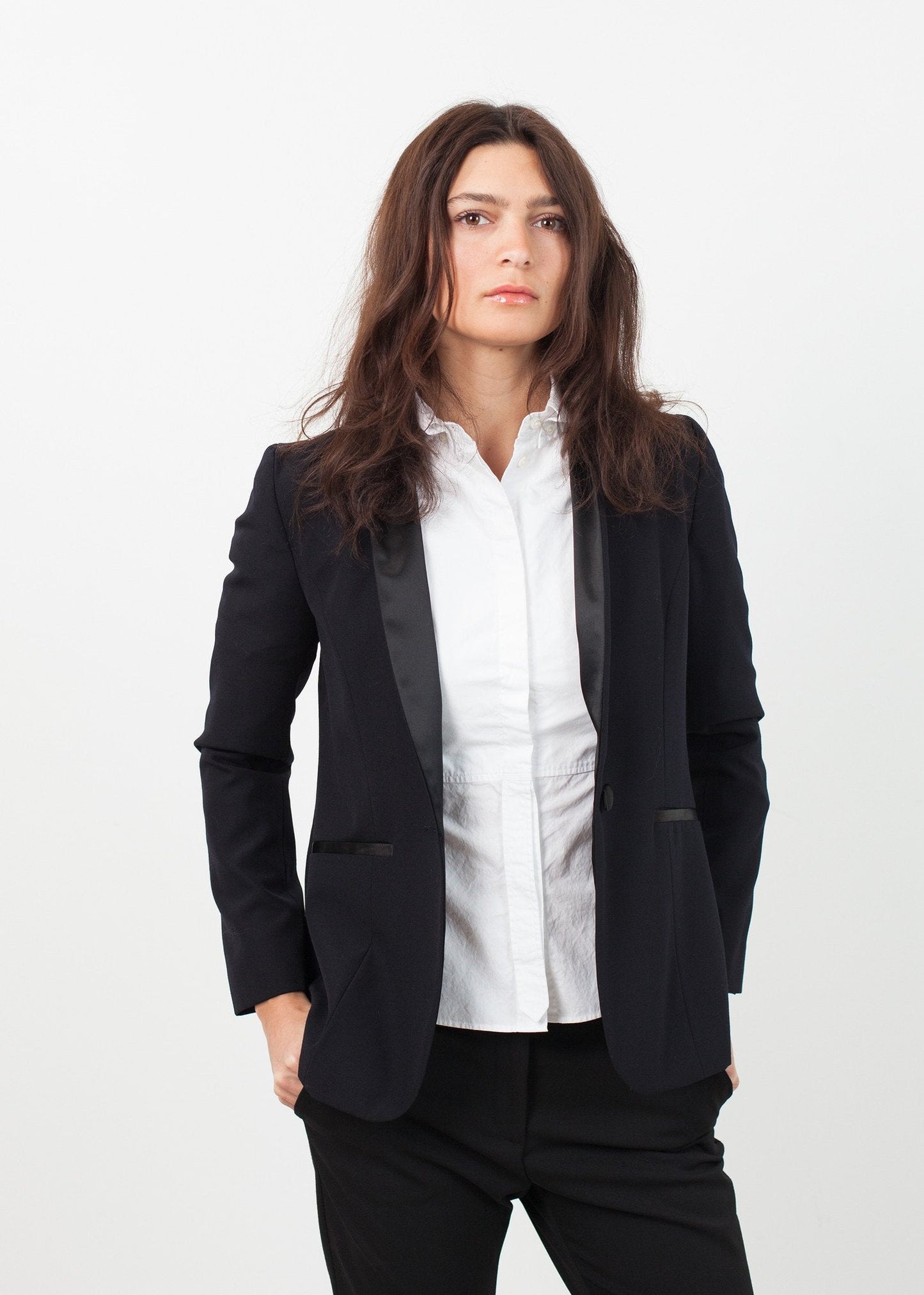 Blazer à col châle en noir