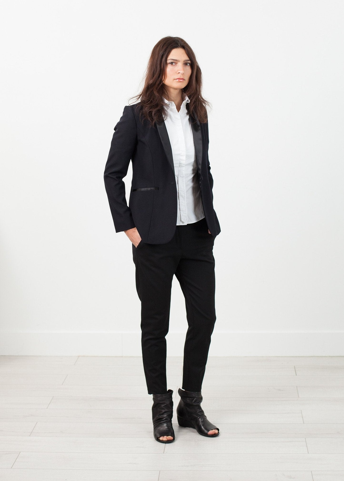 Blazer à col châle en noir