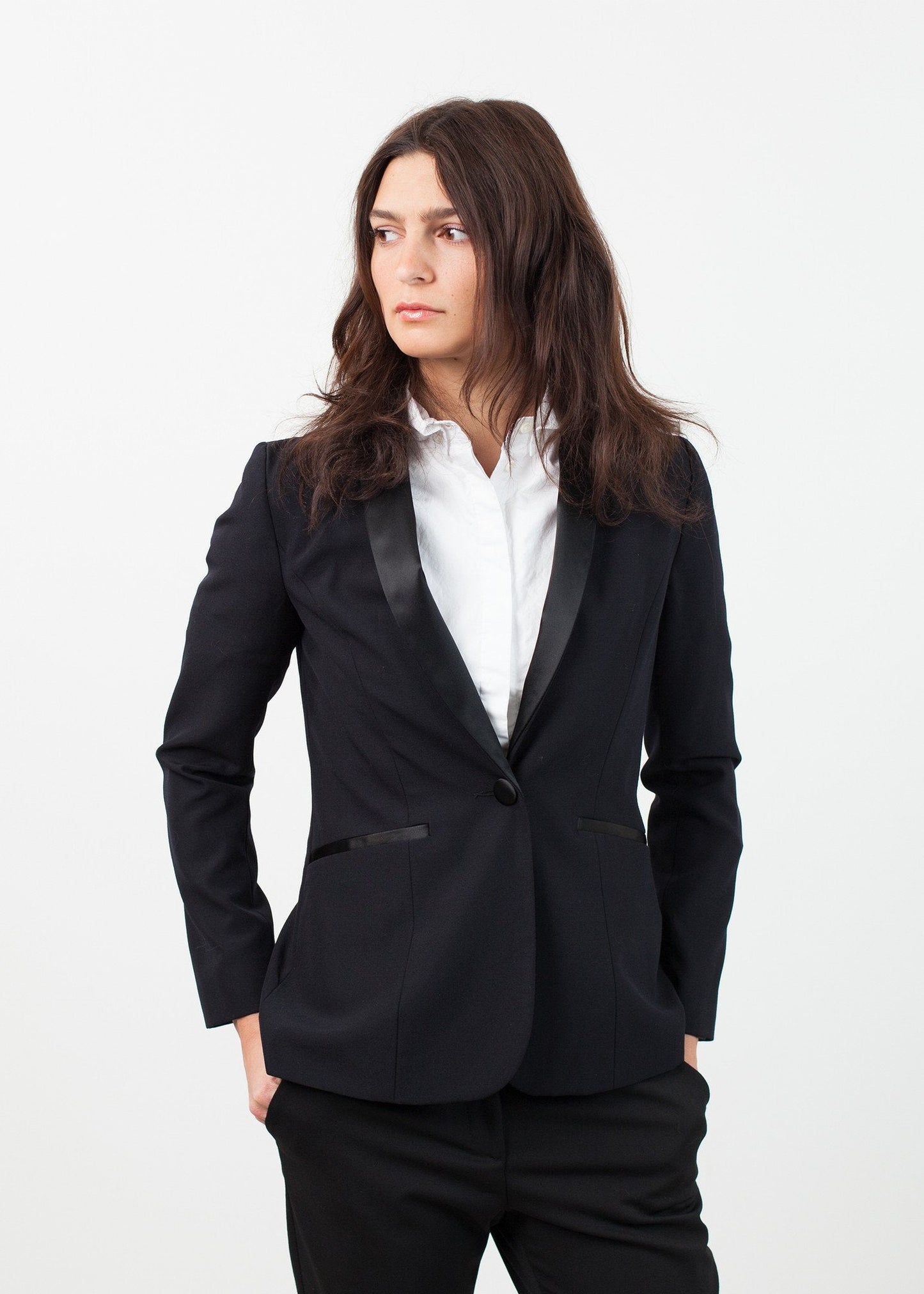 Blazer à col châle en noir