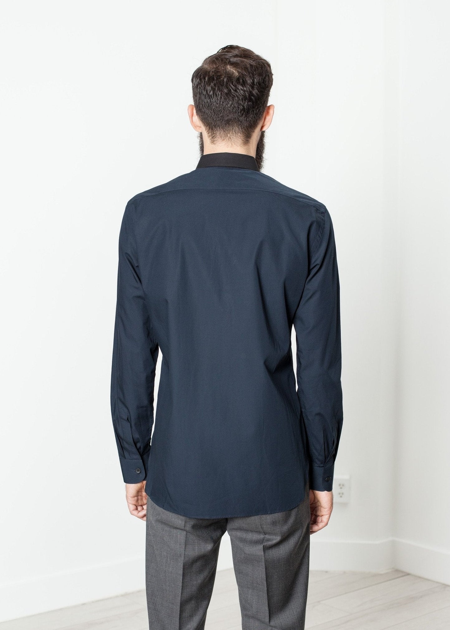 Chemise classique Camicia en bleu marine