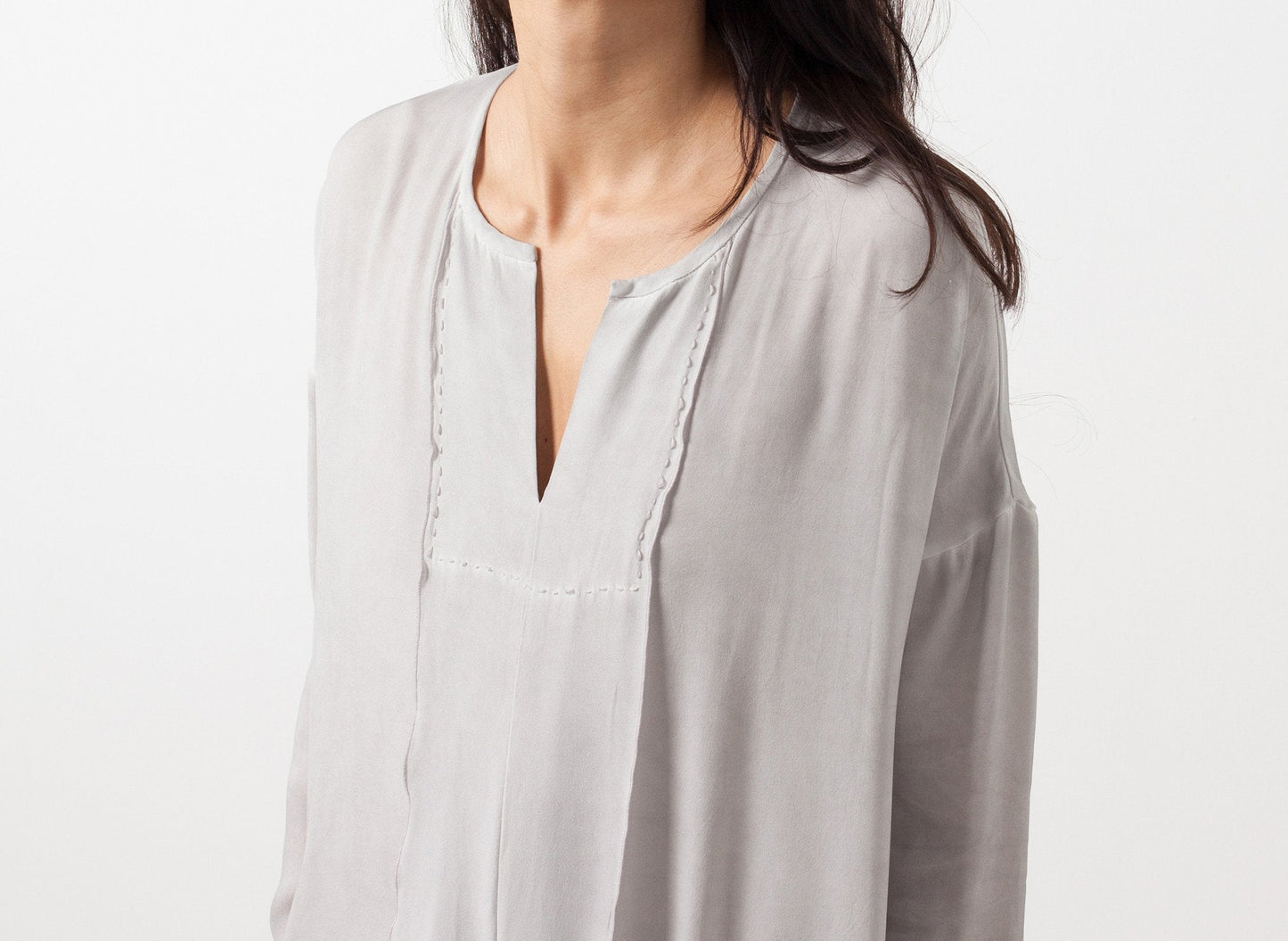 Robe en soie à manches longues