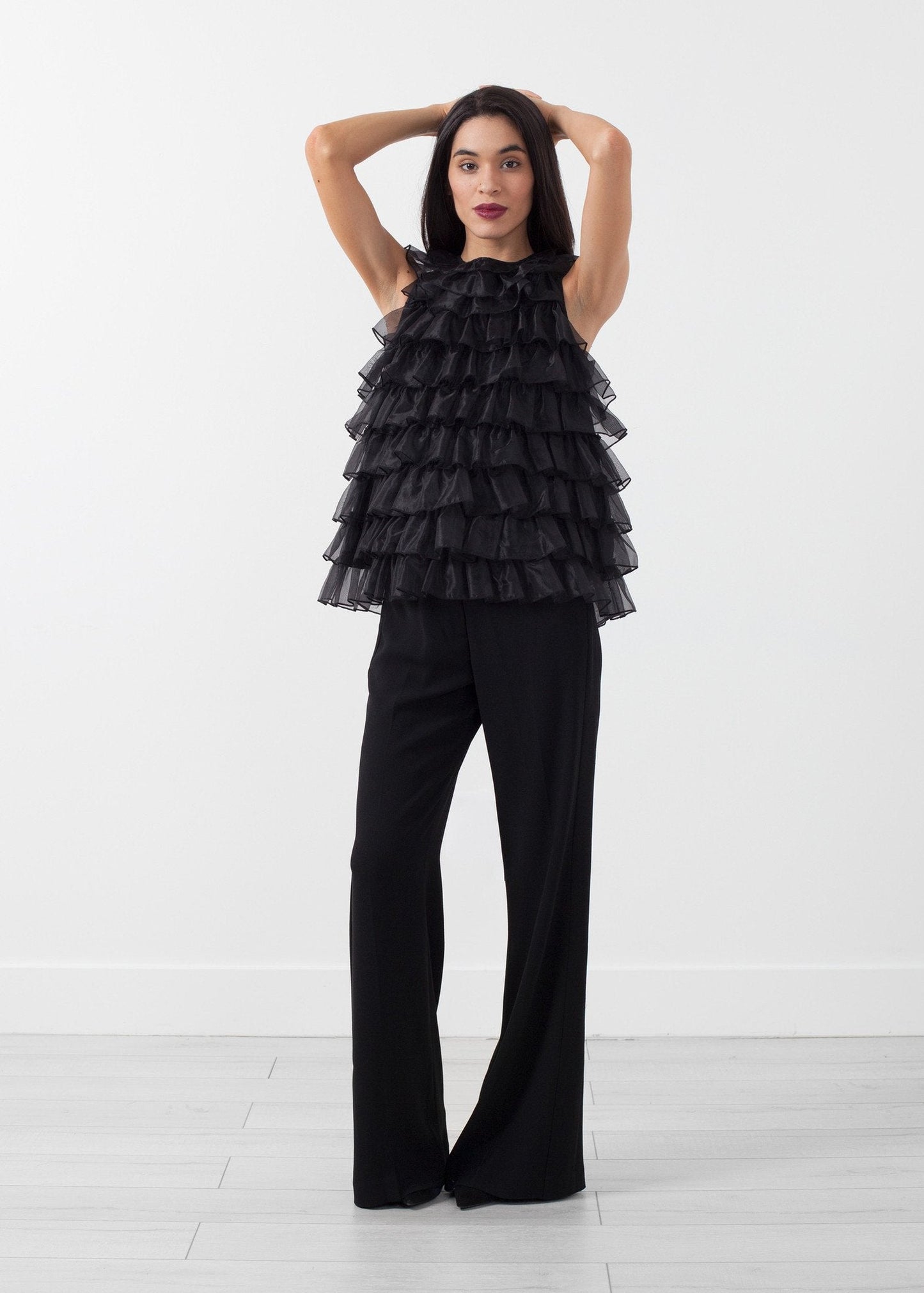 Haut à volants en organza