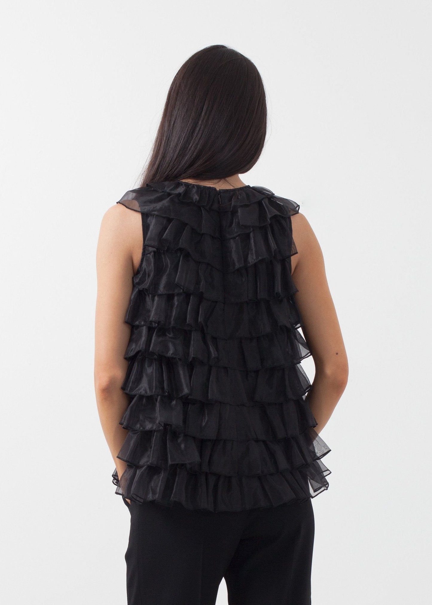 Haut à volants en organza